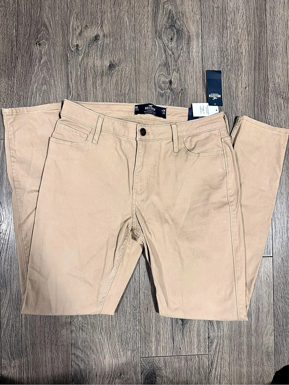 Hollister Women's Mid-Rise Super Skinny Khaki Twill Pants Size 9R (W29 L28)